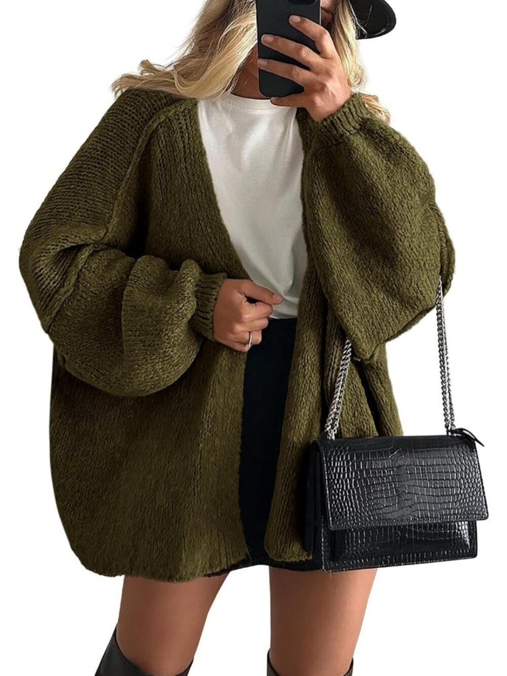 Cozy Open Front Oversized Cardigan Sweater for Women - Chic Layering Essential
